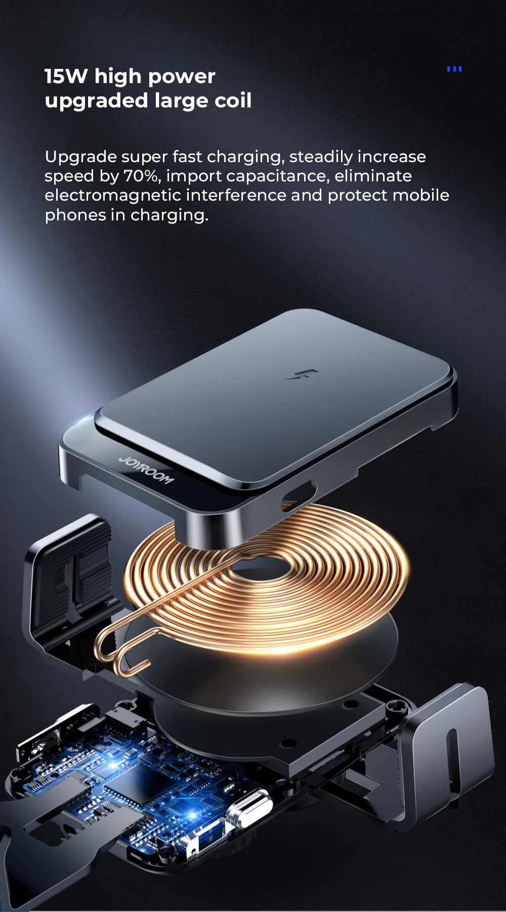 15W Wireless Charging Car Holder for Mobile Phones ZS219