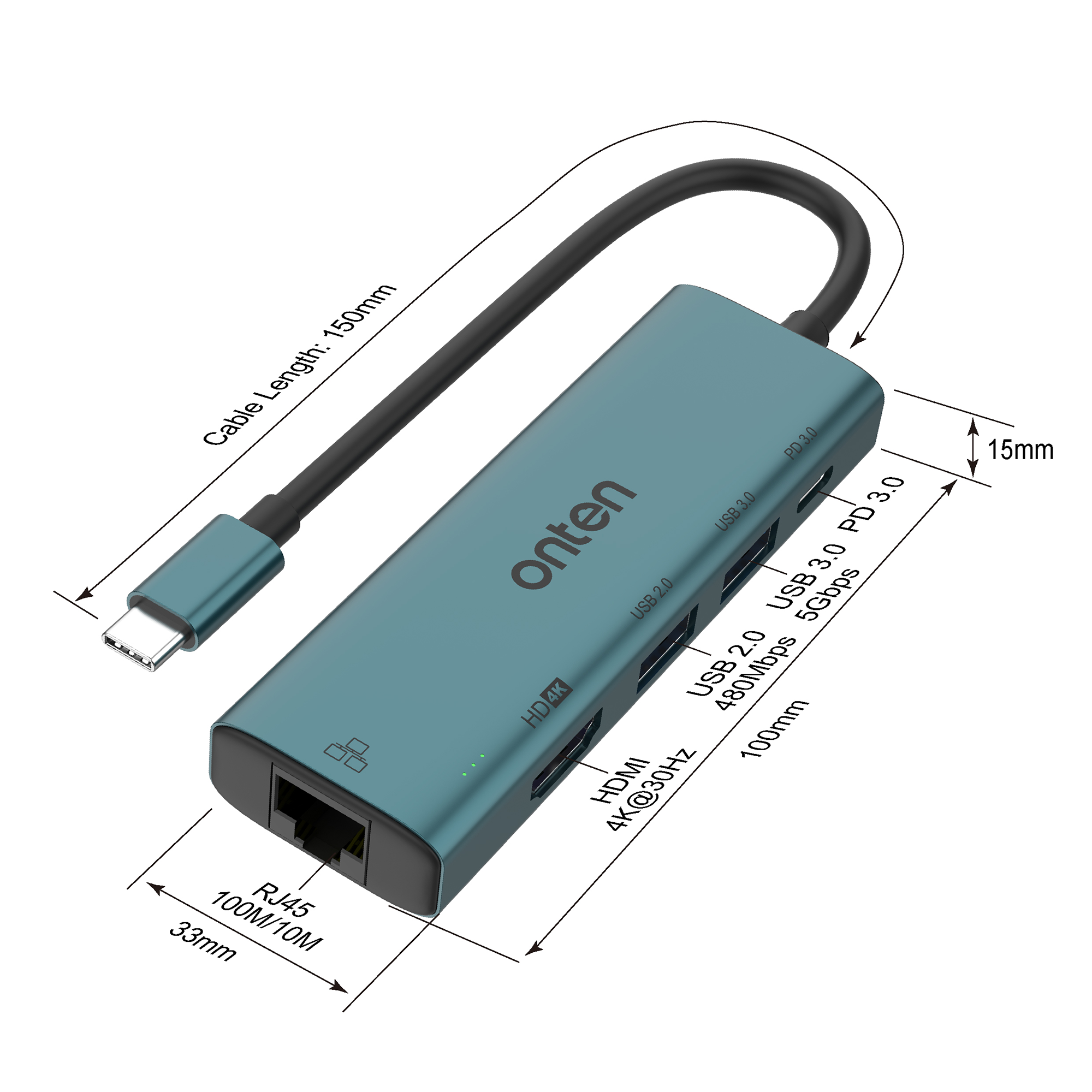 USB-C to HDMI Docking Station 5-in-1   OTN-UC125