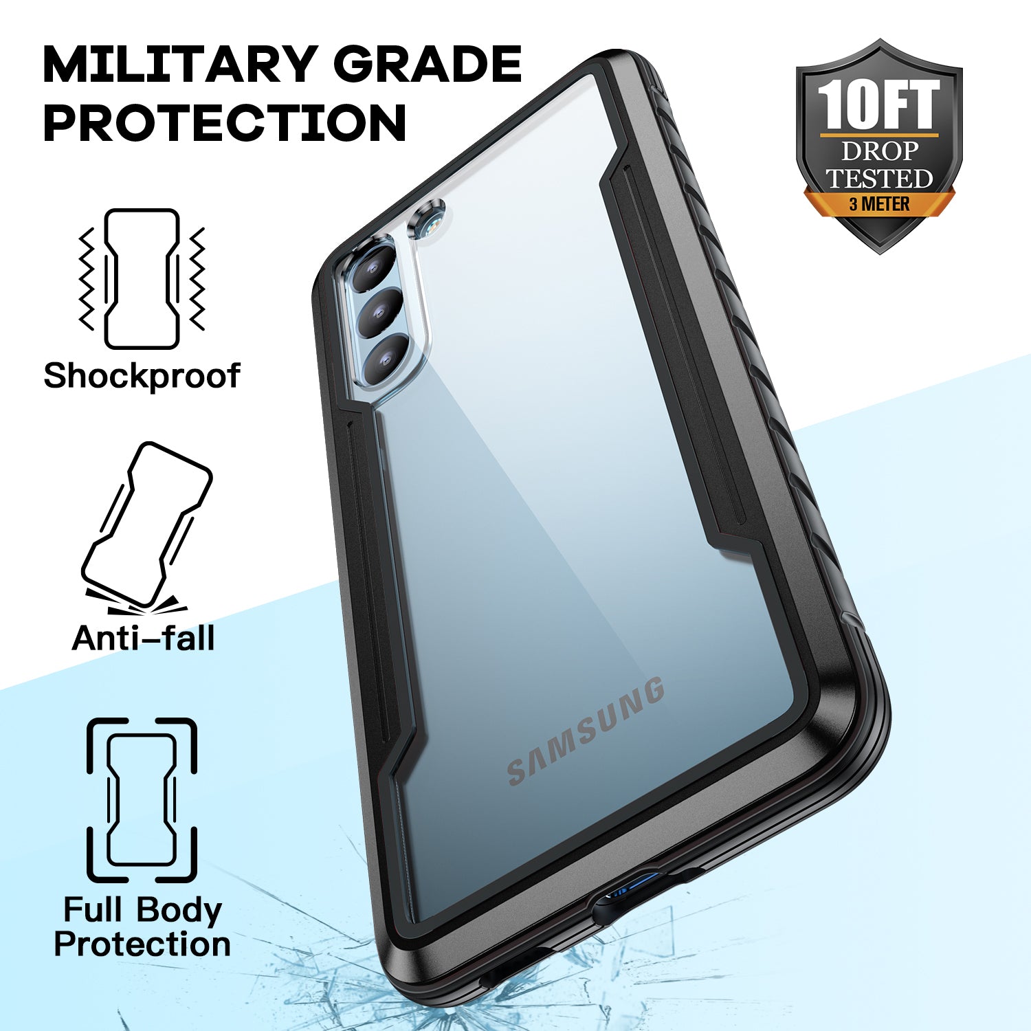 Samsung S22 Plus 360 Degree Full Protection Military Case