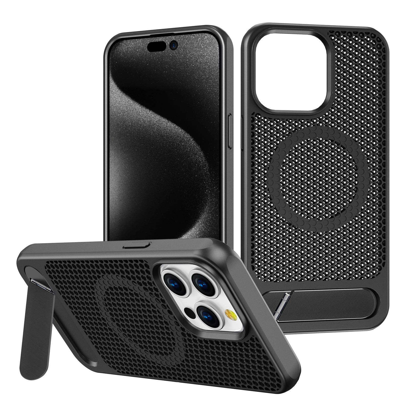 iPhone 15 M11 Mesh Magsafe Kickstand Case