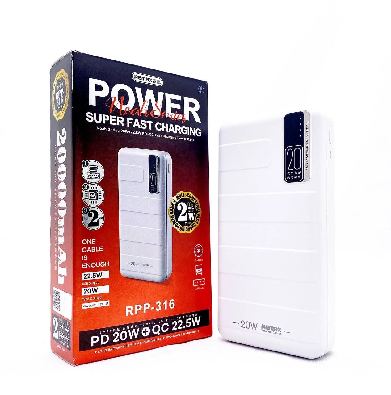 Remax Power Bank 20000 Mah PD+QC [RPP-316]